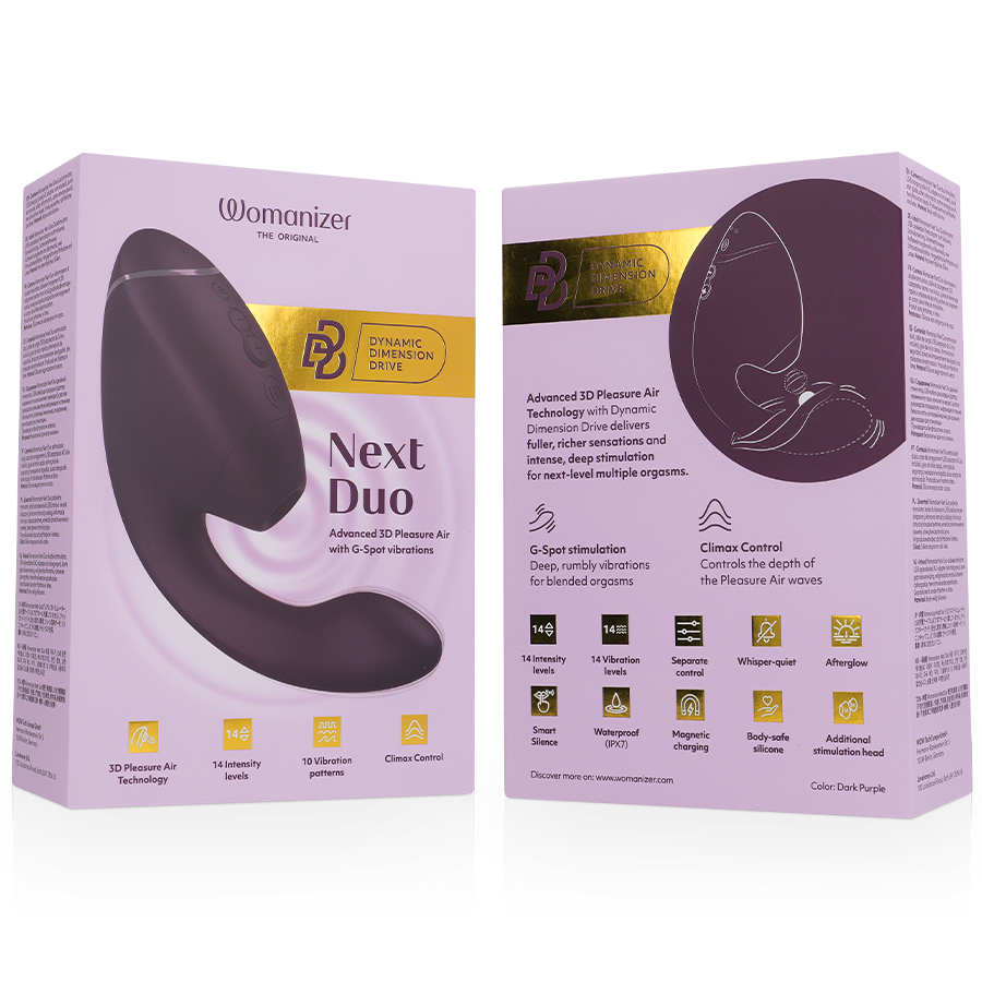 WOMANIZER - DUO NEXT ESTIMULADOR VIBRADOR DUAL CLÍTORIS & PUNTO·G MORADO