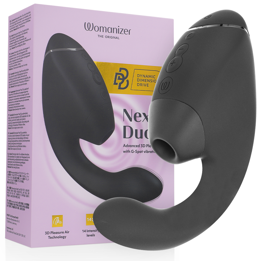 WOMANIZER - DUO NEXT ESTIMULADOR VIBRADOR DUAL CLÍTORIS & PUNTO·G NEGRO WOMANIZER