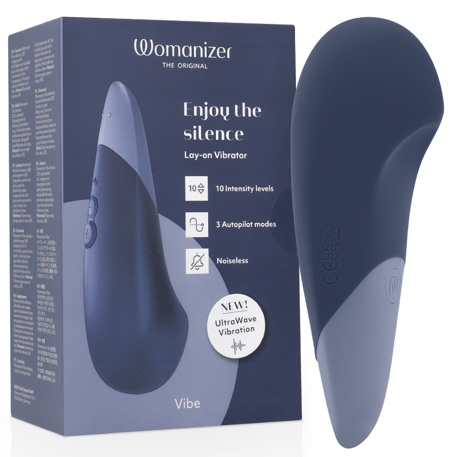 WOMANIZER - VIBE VIBRADOR LAY-ON SILENCIOSO AZUL OSCURO WOMANIZER