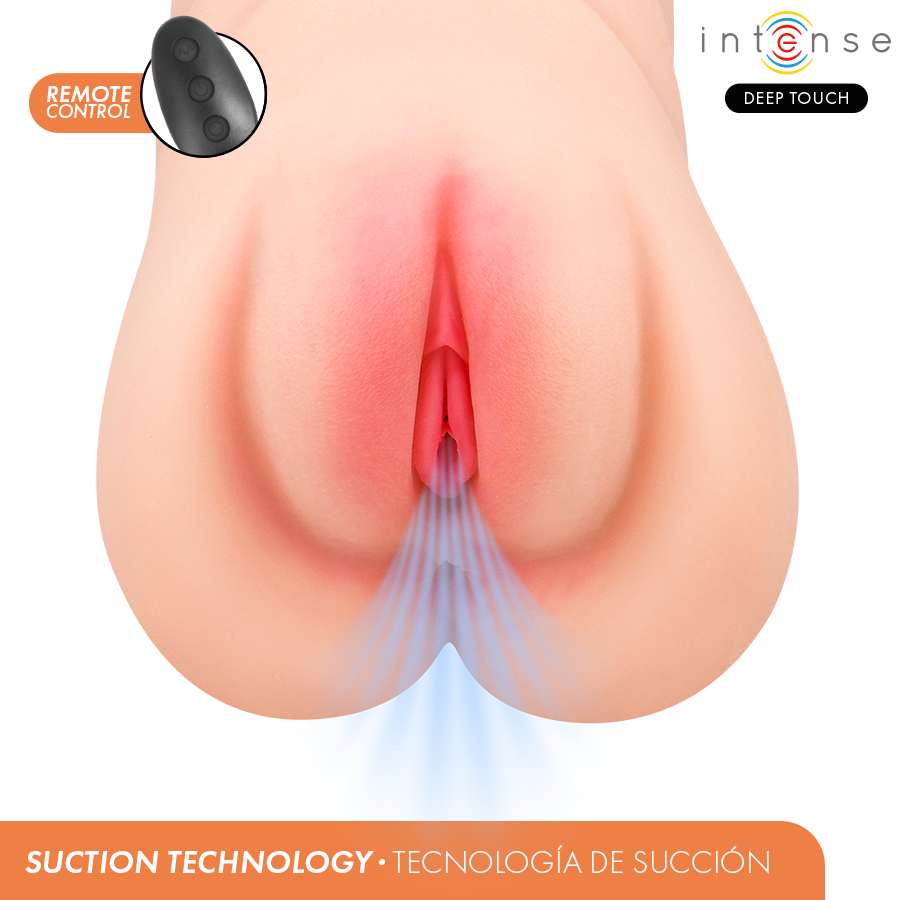 INTENSE DEEP TOUCH - KRISTA MASTURBADOR ANO Y VAGINA CON EFECTO SUCCION, VIBRACION Y VOZ CON CONTROL REMOTO 1.2KG