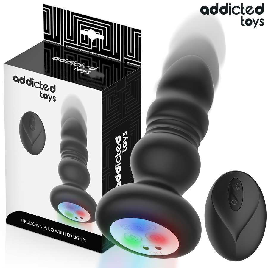 ADDICTED TOYS - PLUG ANAL VIBRADOR THRUSTING Y LUZ LED CONTROL REMOTO ADDICTED TOYS