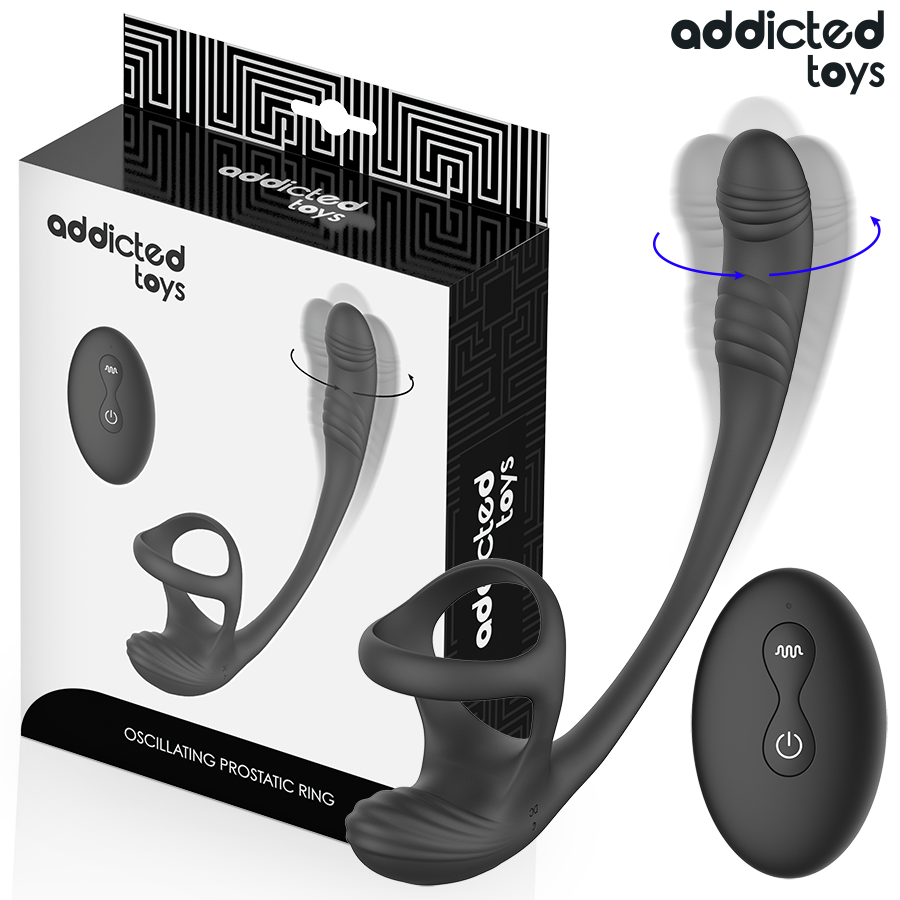 ADDICTED TOYS - PLUG ANAL VIBRACIÓN Y WAVING 360º Y ESTIMULADOR TESTÍCULOS ADDICTED TOYS