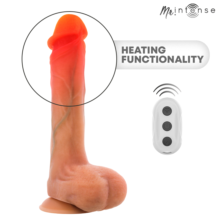 MR INTENSE - BRADLEY VIBRATOR DILDO WITH HEAT EFFECT AND REMOTE CONTROL 21 CM -Ø- 4.2 CM