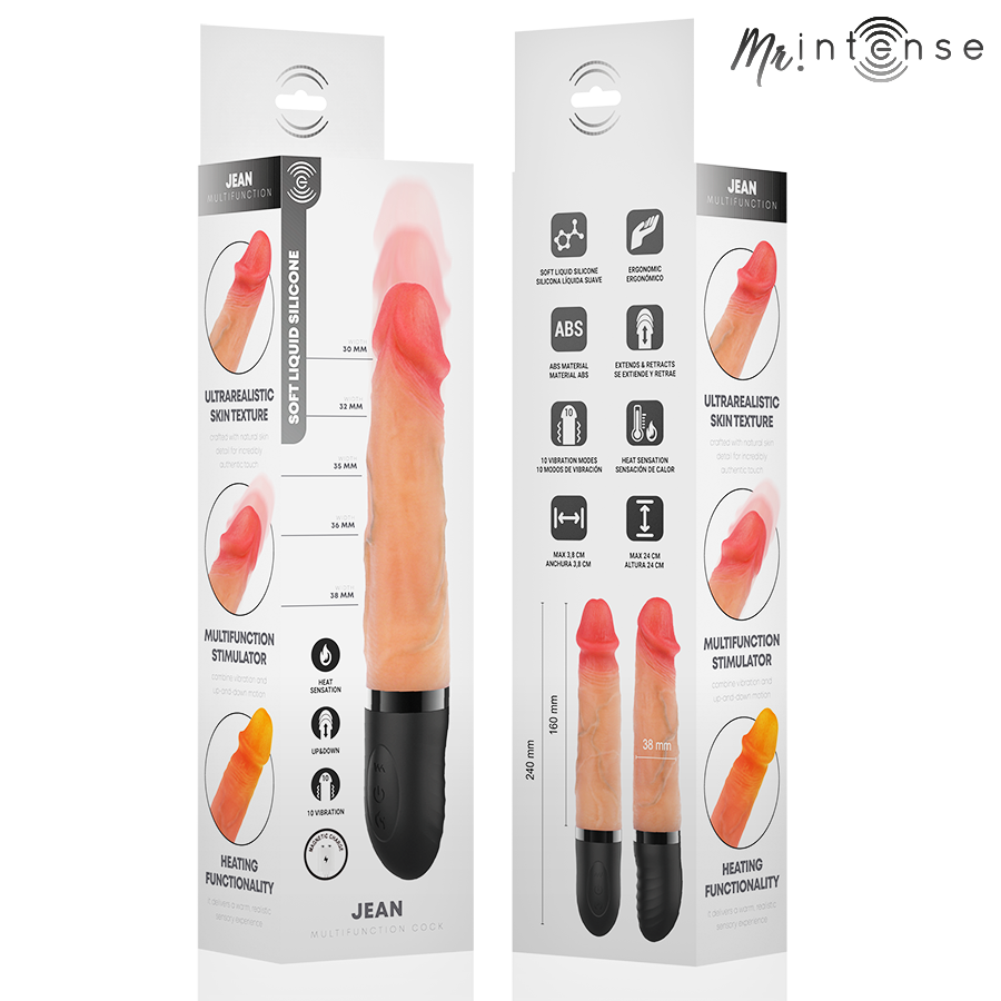 MR INTENSE - JEAN UP&DOWN VIBRATOR WITH HEAT EFFECT 24 CM -Ø- 3.8 CM