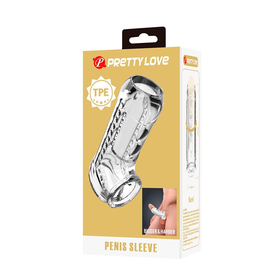 PRETTY LOVE - FUNDA PARA PENE TEXTURIZADA TRANSPARENTE