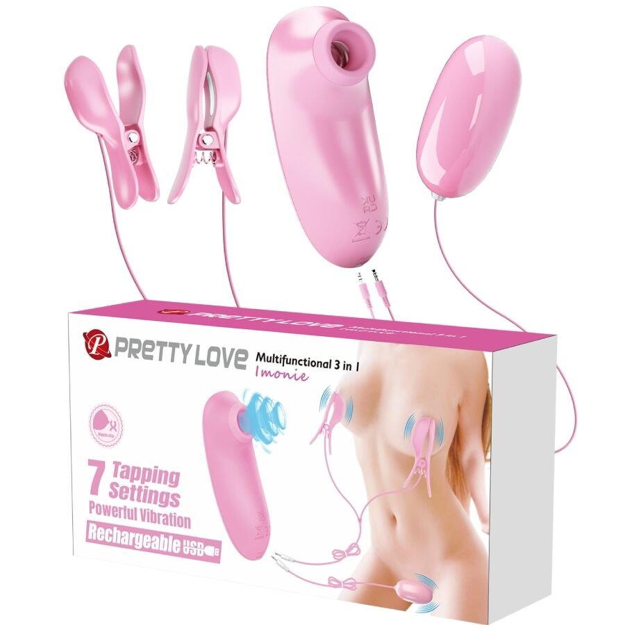 Comprar Pretty Love - Imonie Set Multifuncional 3 En 1 Con Succionador, Pezones Y Clítoris