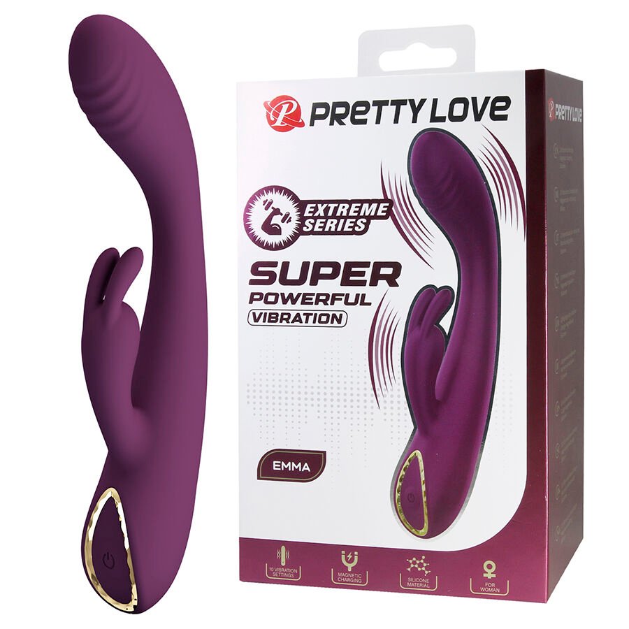 PRETTY LOVE - EMMA VIBRADOR CON ESTIMULADOR RABBIT MORADO PRETTY LOVE FLIRTATION