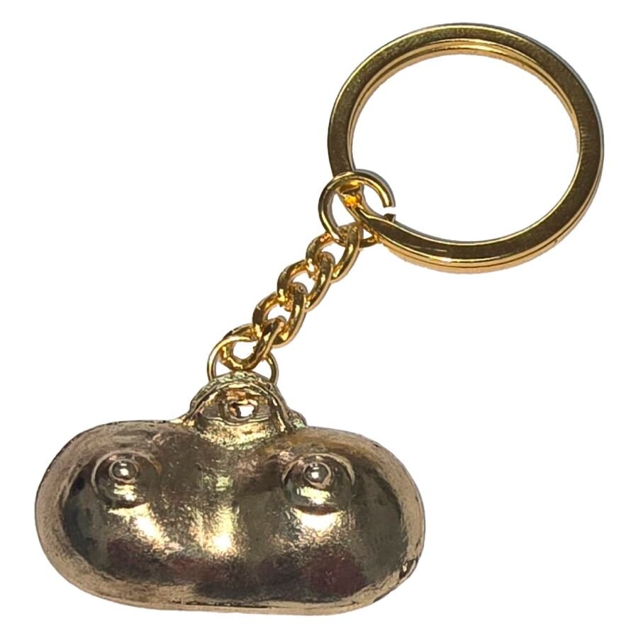 DIABLO PICANTE - GOLD METAL KEYCHAIN ​​WITH BREASTS DIABLO PICANTE