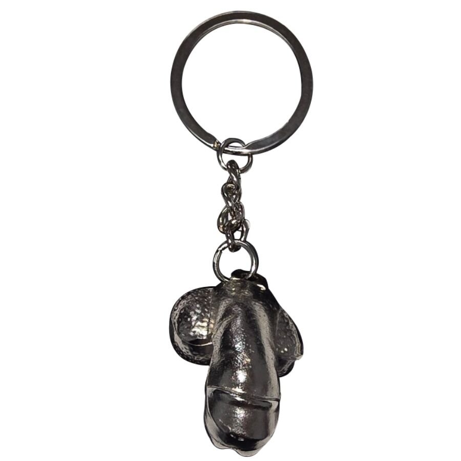 DIABLO PICANTE -SILVER METAL KEYCHAIN ​​SHRINKED PENIS DIABLO PICANTE