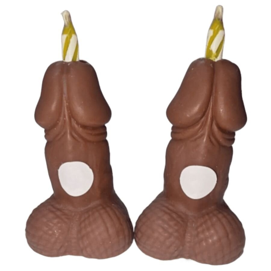 DIABLO PICANTE - PENIS BIRTHDAY NUMBER CANDLES DARK TONE 2 UNITS DIABLO PICANTE