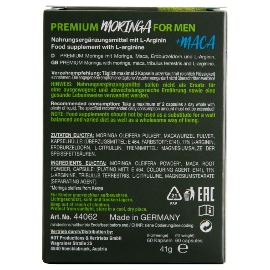 HOT - MORINGA MEN CAPS MAN 60 UNITS