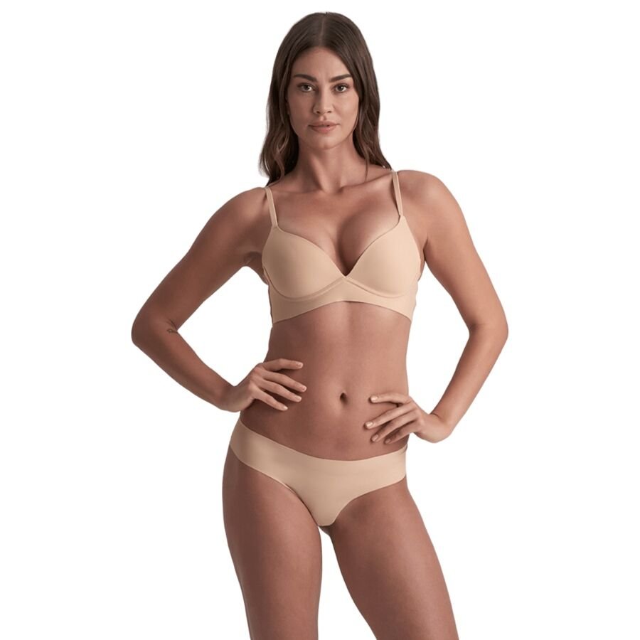 BYE-BRA - INVISIBLE THONG 2 PACK BEIGE & BLACK SIZE L