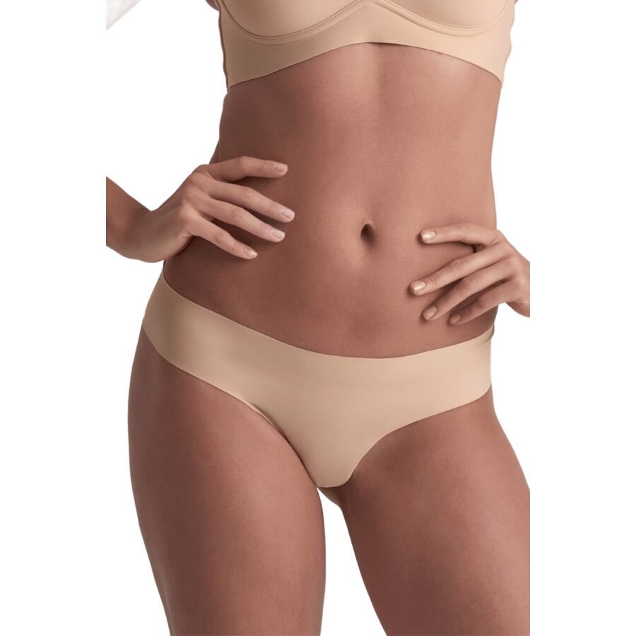 BYE-BRA - INVISIBLE THONG 2 PACK BEIGE & BLACK SIZE XL