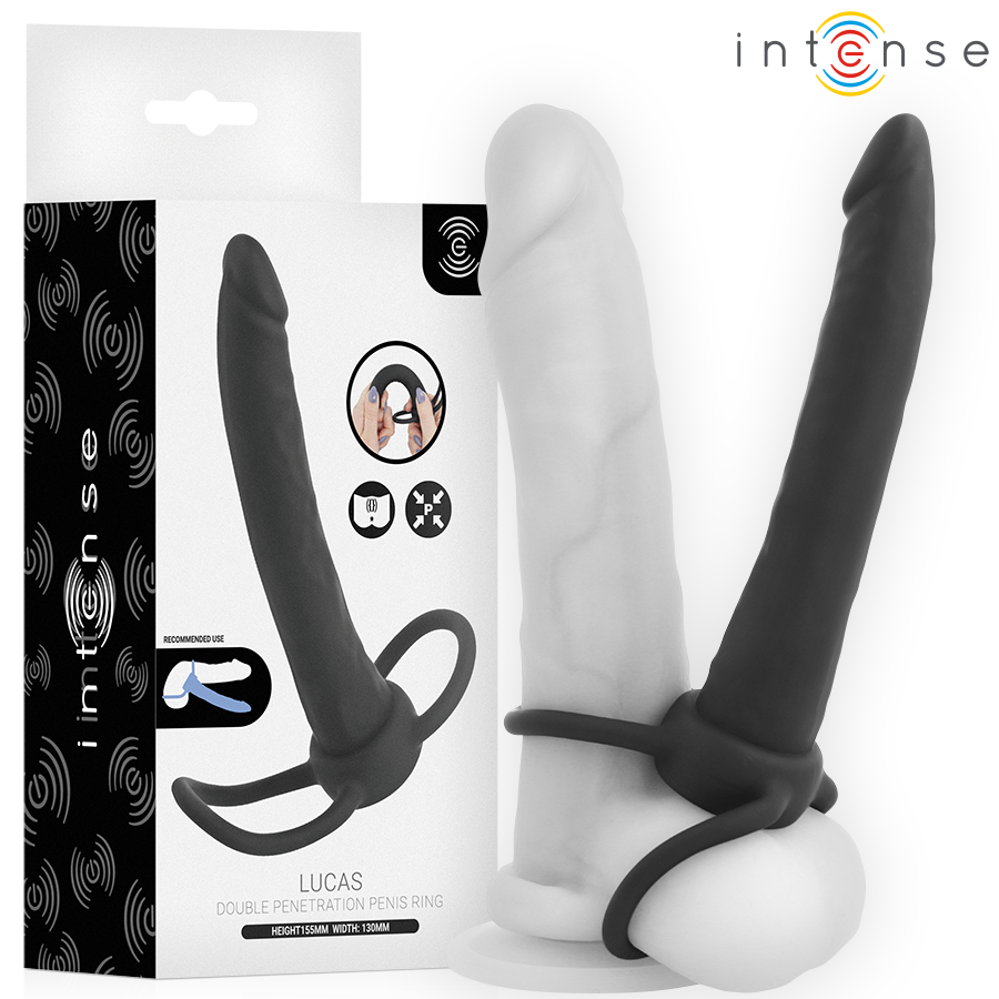 INTENSE- LUCAS ANAL DILDO WITH COCK AND TESTICLE RING SILICONE INTENSE FOR HIM