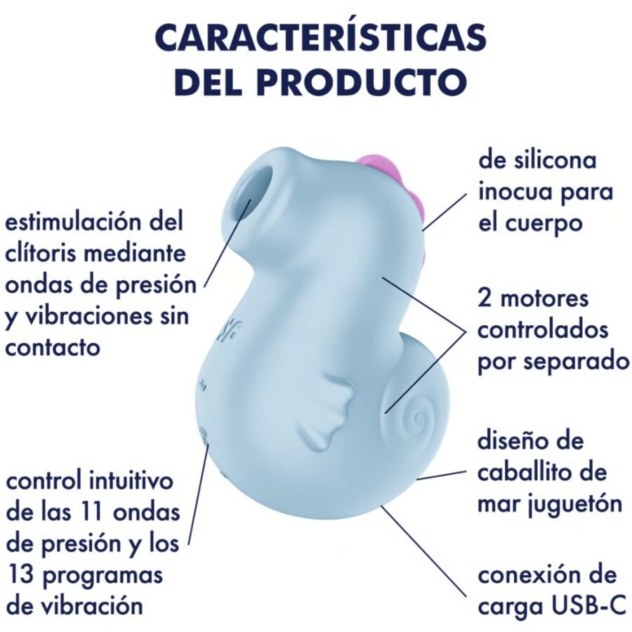SATISFYER - SEA PONY VIBRADOR & ESTIMULADOR AIR PULSE