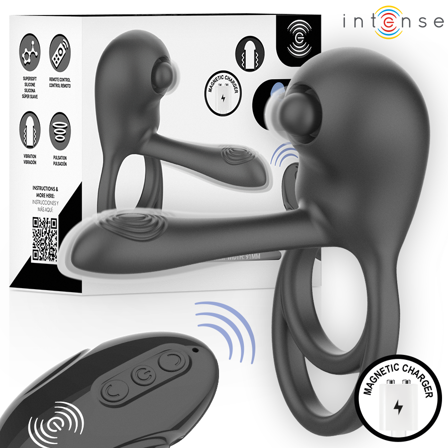 INTENSE - SPIKE REMOTE CONTROL VIBRATING PENIS RING INTENSE REMOTE CONTROL