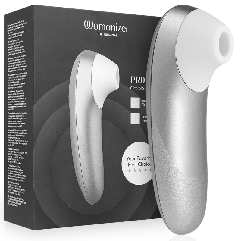 WOMANIZER - PRO VIBRANT CLITORAL STIMULATOR SILVER GREY WOMANIZER