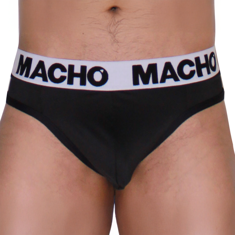 MACHO - MTG002  BLACK/BLACK THONG XL MACHO UNDERWEAR
