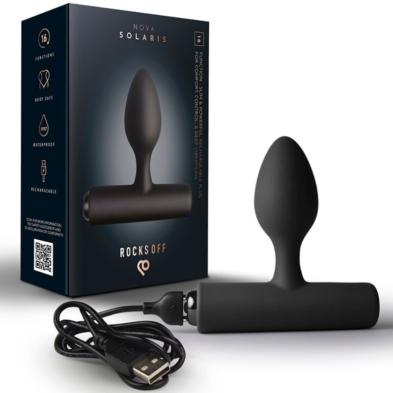 Comprar Rocks-off - Nova Solaris Rechargeable Slim & Powerful Anal Plug 16 Function Black