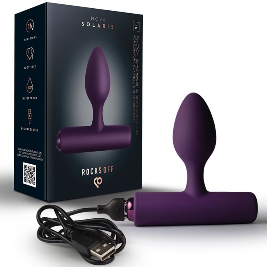 Comprar Rocks-off - Nova Solaris Rechargeable Slim & Powerful Anal Plug 16 Function Purple
