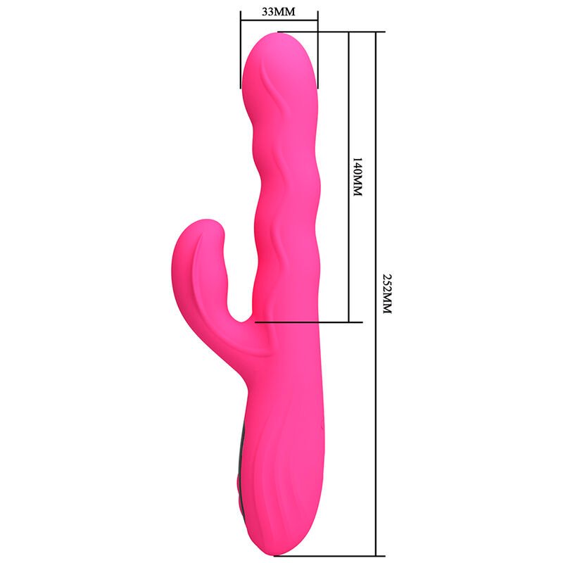 PRETTY LOVE - WINTERS MULTIFUNCTION RABBIT VIBRATOR WITH LED DISPLAY PINK