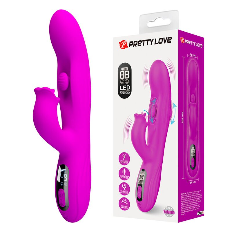 Comprar Pretty Love - Yalanda Rabbit Oscillating Vibrator With Led Display Purple