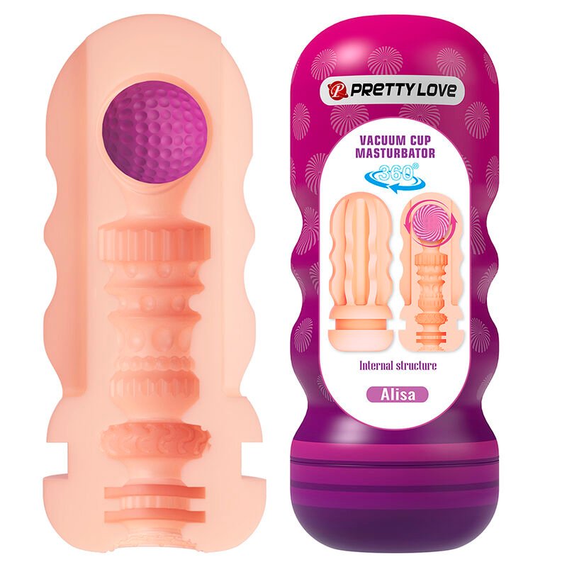 PRETTY LOVE - VAGINAL SMOOTHING MASTURBATOR WITH SUCTION CUP AND INTERNAL TEXTURES BODIES & MASTURBATORS