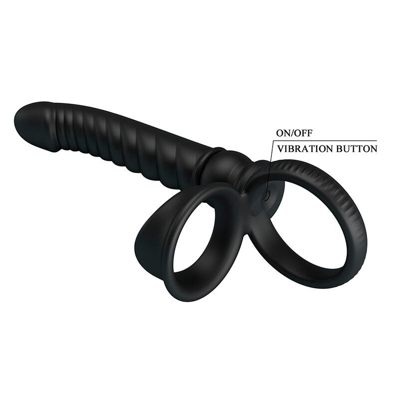 PRETTY LOVE - MERRITT ANAL VIBRATOR WITH RING AND VIBRATION BLACK