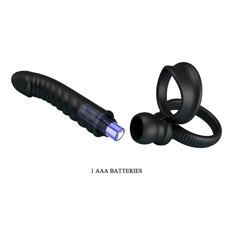 PRETTY LOVE - MERRITT ANAL VIBRATOR WITH RING AND VIBRATION BLACK