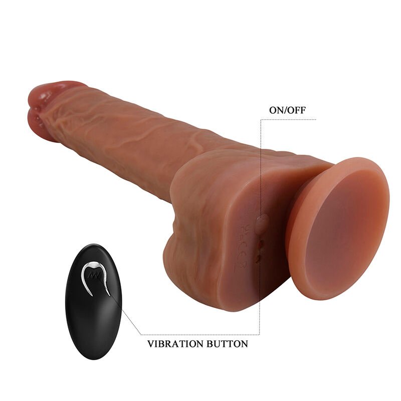 PRETTY LOVE - JONATHAN REALISTIC THRUSTING VIBRATOR WITH REMOTE CONTROL BROWN