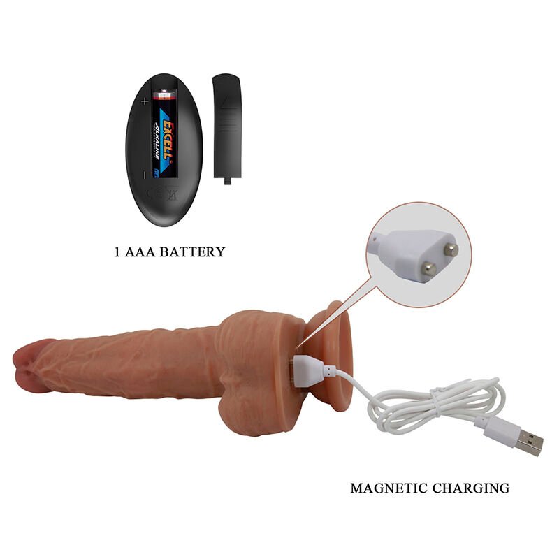 PRETTY LOVE - JONATHAN REALISTIC THRUSTING VIBRATOR WITH REMOTE CONTROL BROWN