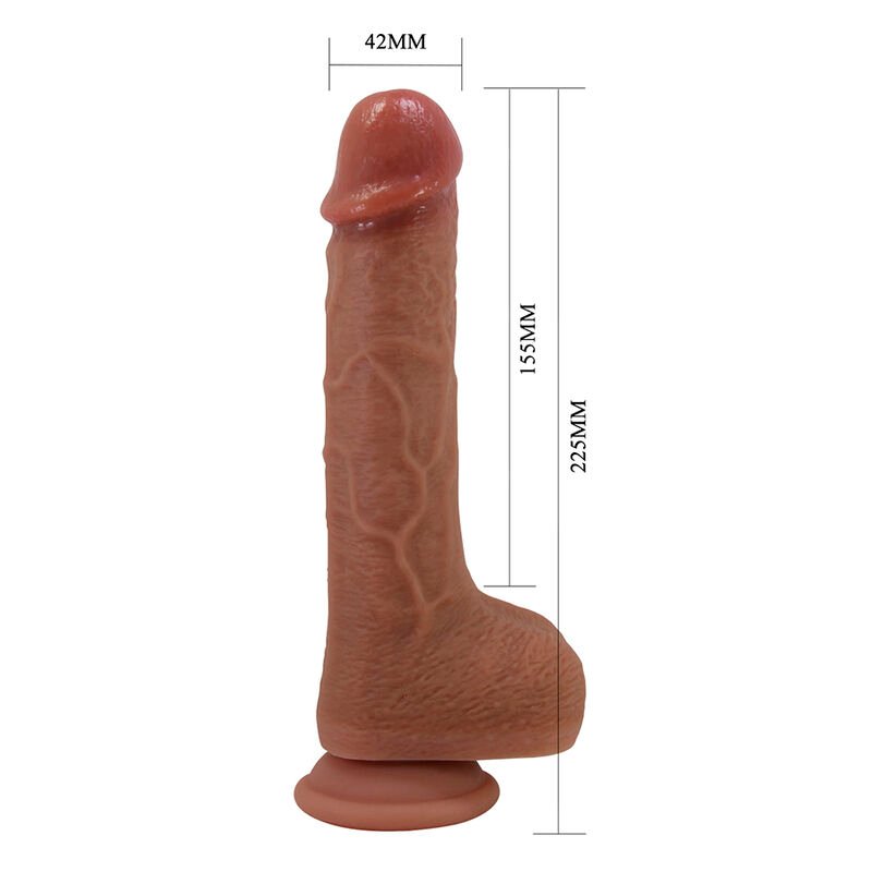 PRETTY LOVE - TOMMY REALISTIC THRUSTING VIBRATOR WITH REMOTE CONTROL DARK BROWN