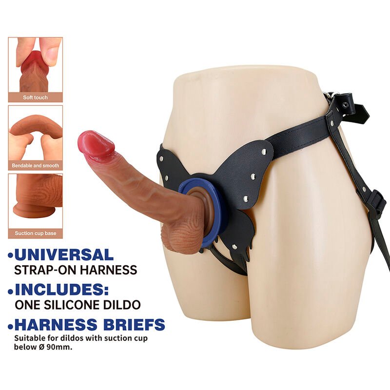 PRETTY LOVE - YETI STRAP-ON HARNESS WITH SUCTION DILDO FLESH