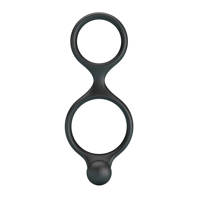 CRAZY BULL - FLORIAN DOUBLE COCK AND BALL RING BLACK