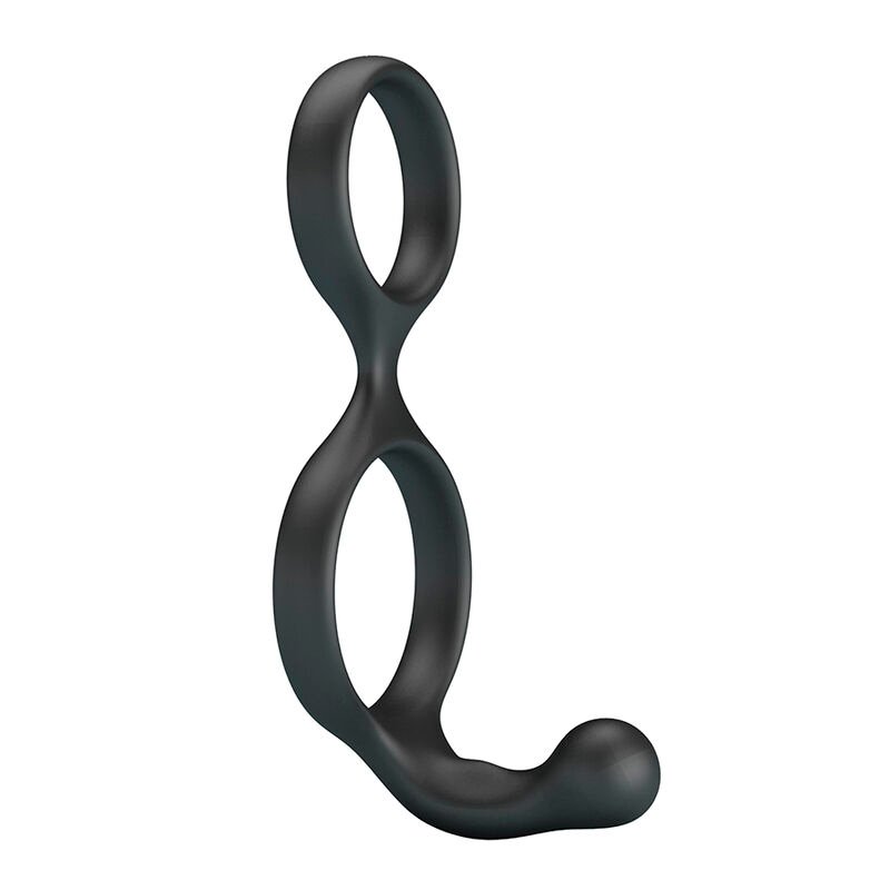 CRAZY BULL - FLORIAN DOUBLE COCK AND BALL RING BLACK