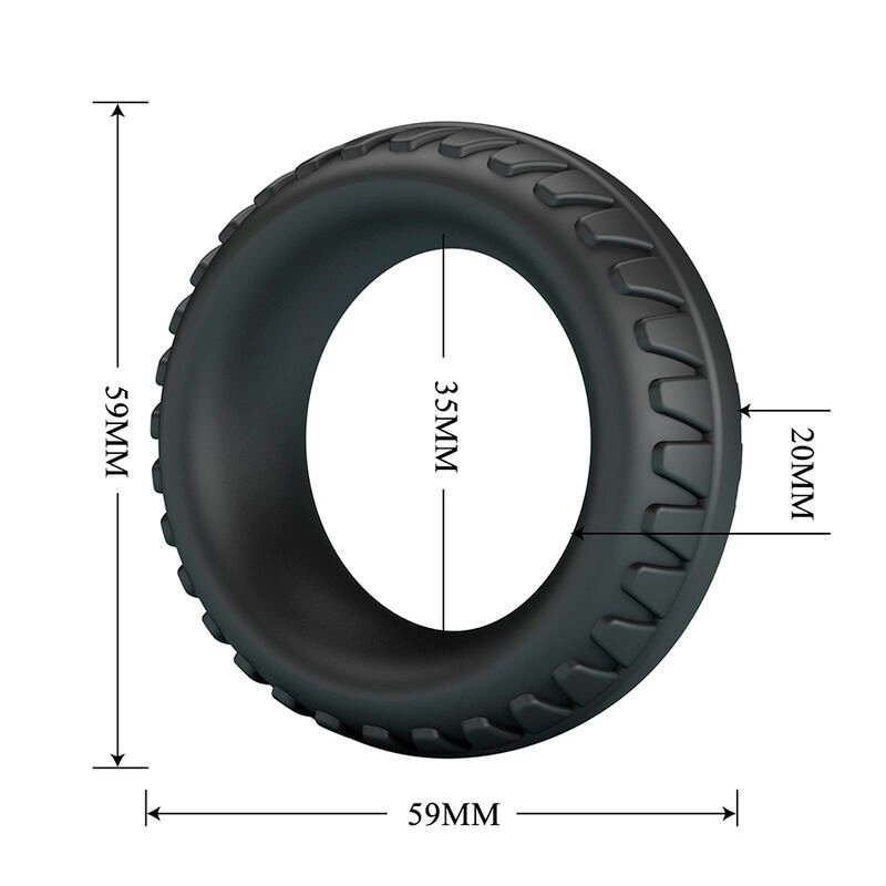 CRAZY BULL - MERRITT TEXTURED SILICONE COCK RING BLACK