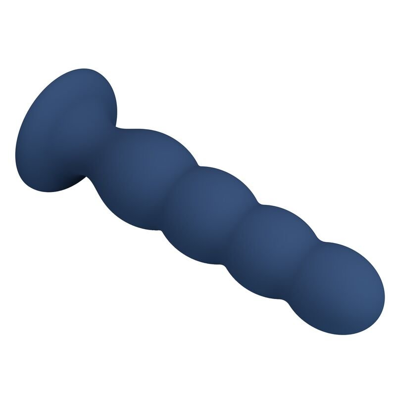 MR PLAY - ANAL PLUG WITH 4 METAL BALLS AND SUCTION CUP BLUE