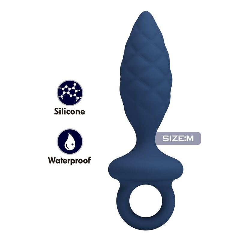 MR PLAY - TEXTURED ANAL PLUG WITH RING BLUE M