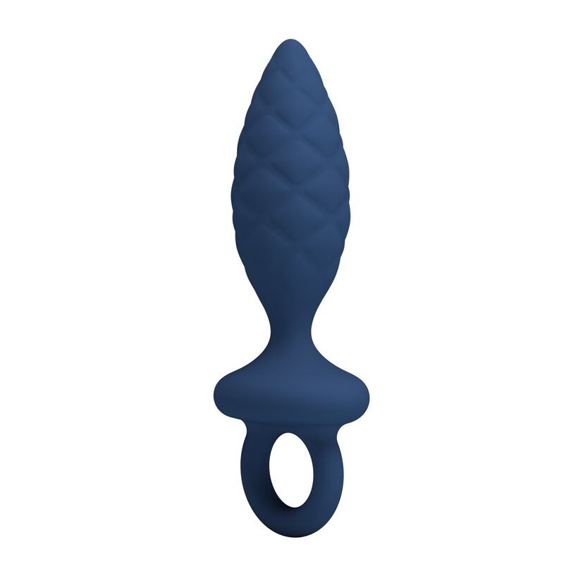 MR PLAY - TEXTURED ANAL PLUG WITH RING BLUE M
