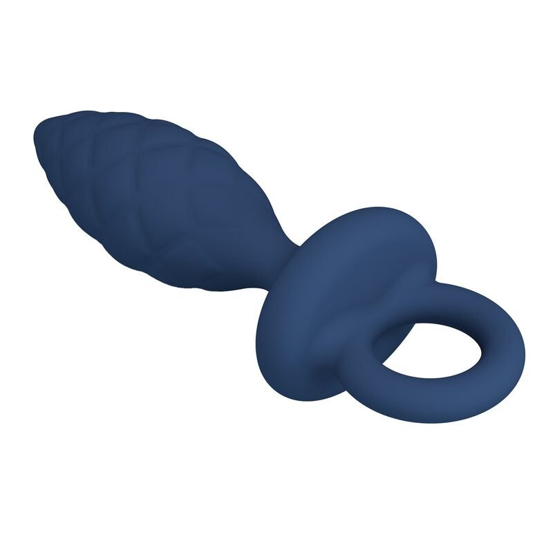 MR PLAY - TEXTURED ANAL PLUG WITH RING BLUE M