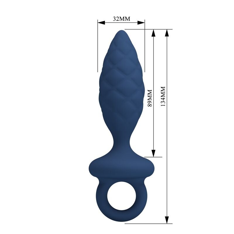 MR PLAY - TEXTURED ANAL PLUG WITH RING BLUE M