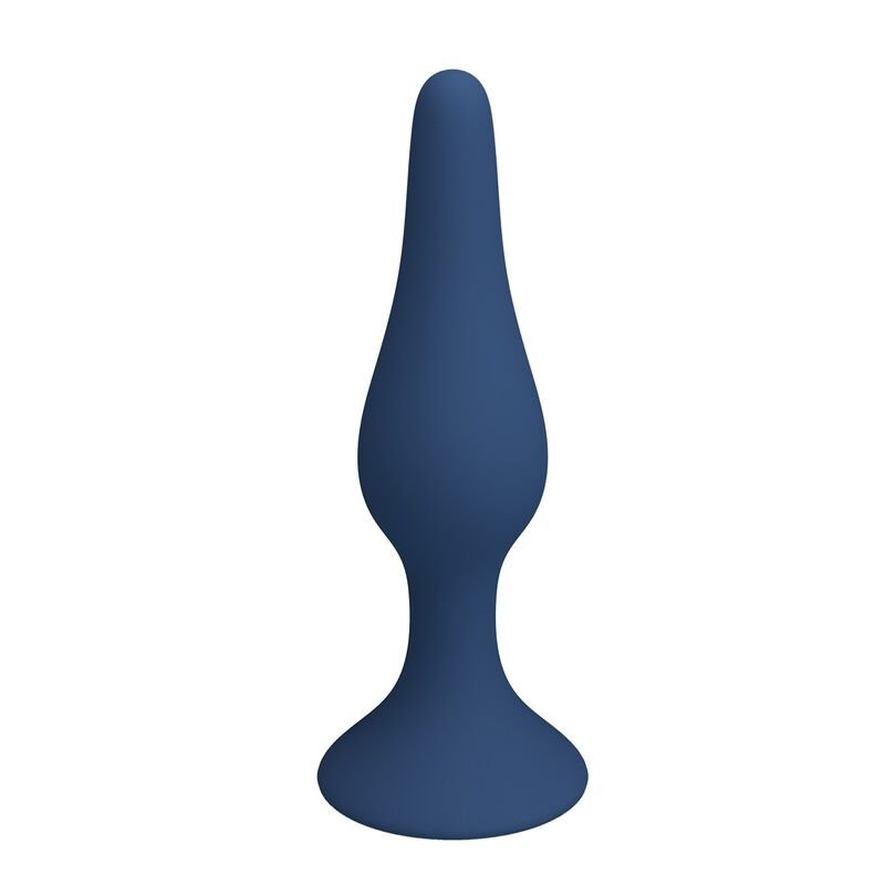 MR PLAY - SLIM SILICONE ANAL PLUG BLUE L
