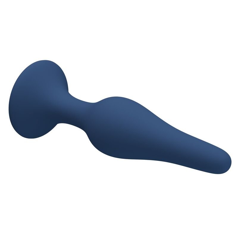 MR PLAY - SLIM SILICONE ANAL PLUG BLUE L