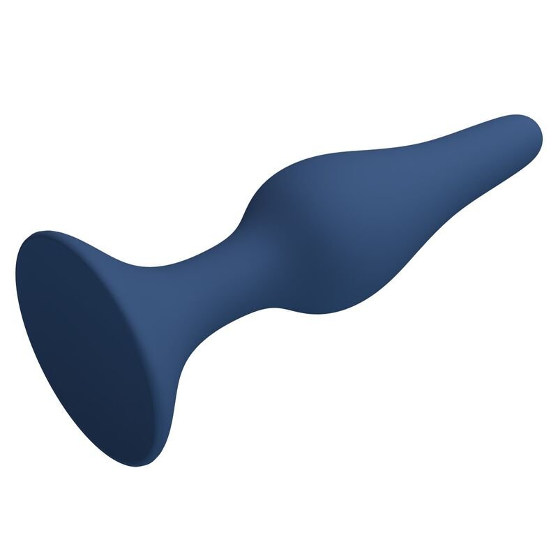 MR PLAY - SLIM SILICONE ANAL PLUG BLUE L