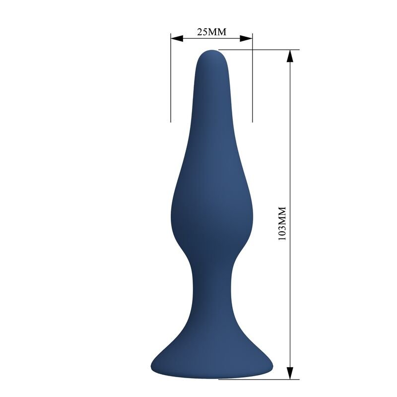 MR PLAY - BLUE SILICONE SLIM ANAL PLUG SIZE S