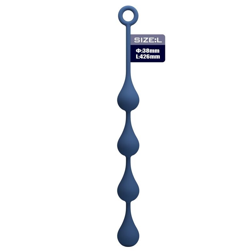 MR PLAY - BLUE SILICONE ANAL BEADS SIZE L 42.6 CM
