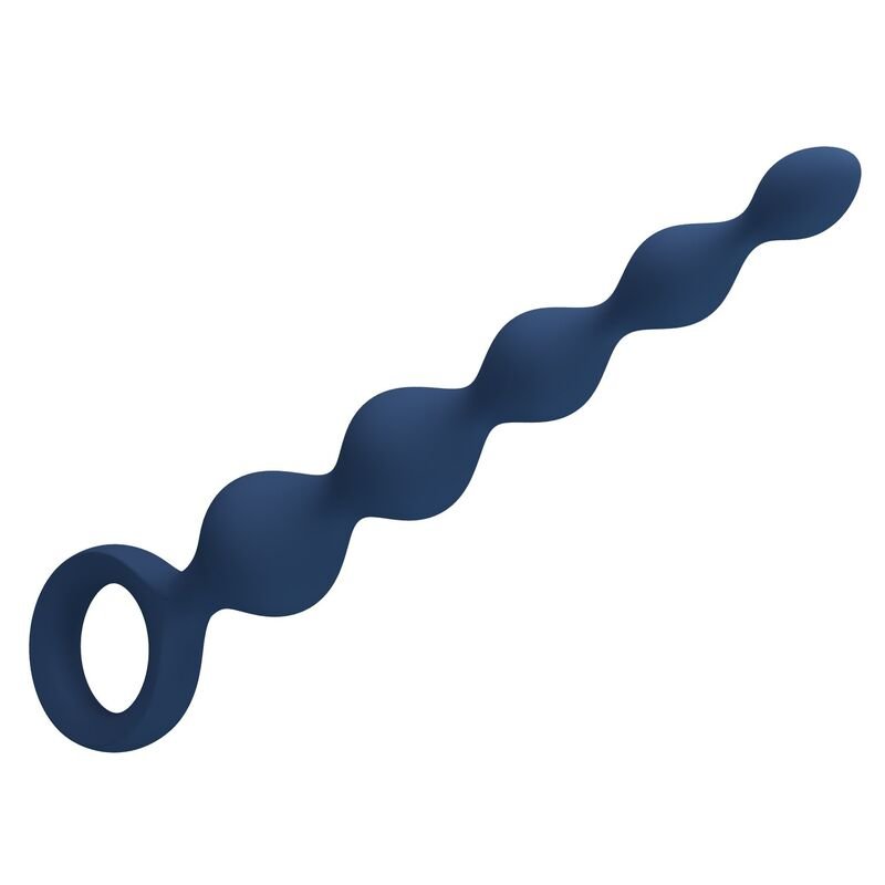MR PLAY - BLUE SILICONE ANAL BEADS & ANAL PLUG 20.4 CM