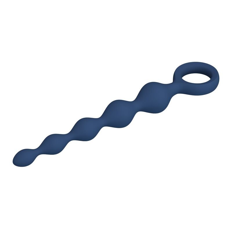 MR PLAY - BLUE SILICONE ANAL BEADS & ANAL PLUG 20.4 CM
