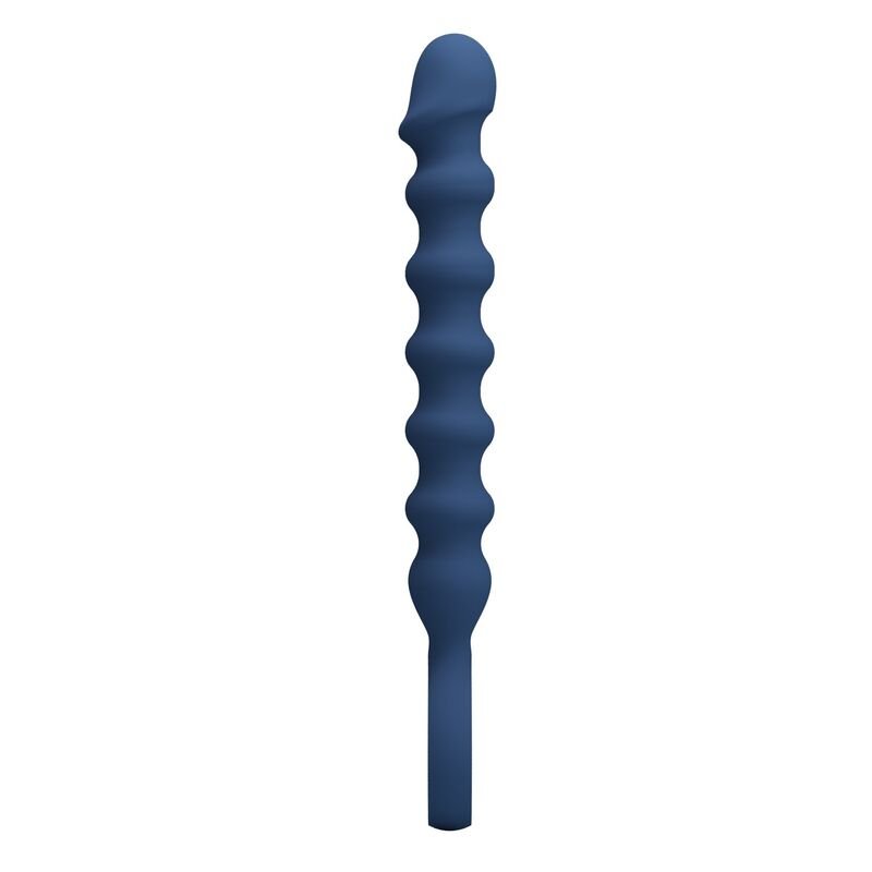 MR PLAY - BLUE SILICONE ANAL BEADS & ANAL PLUG -Ø- 3,4 CM - 28.5 CM