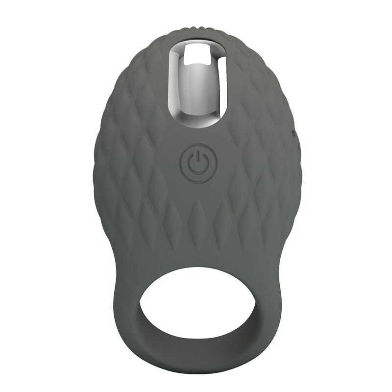 PRETTY LOVE - RECHARGEABLE TEXTURED VIBRATING RING WITH STIMULATOR